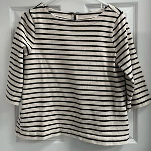 LOFT Black and White Striped Women’s Top, Size LP